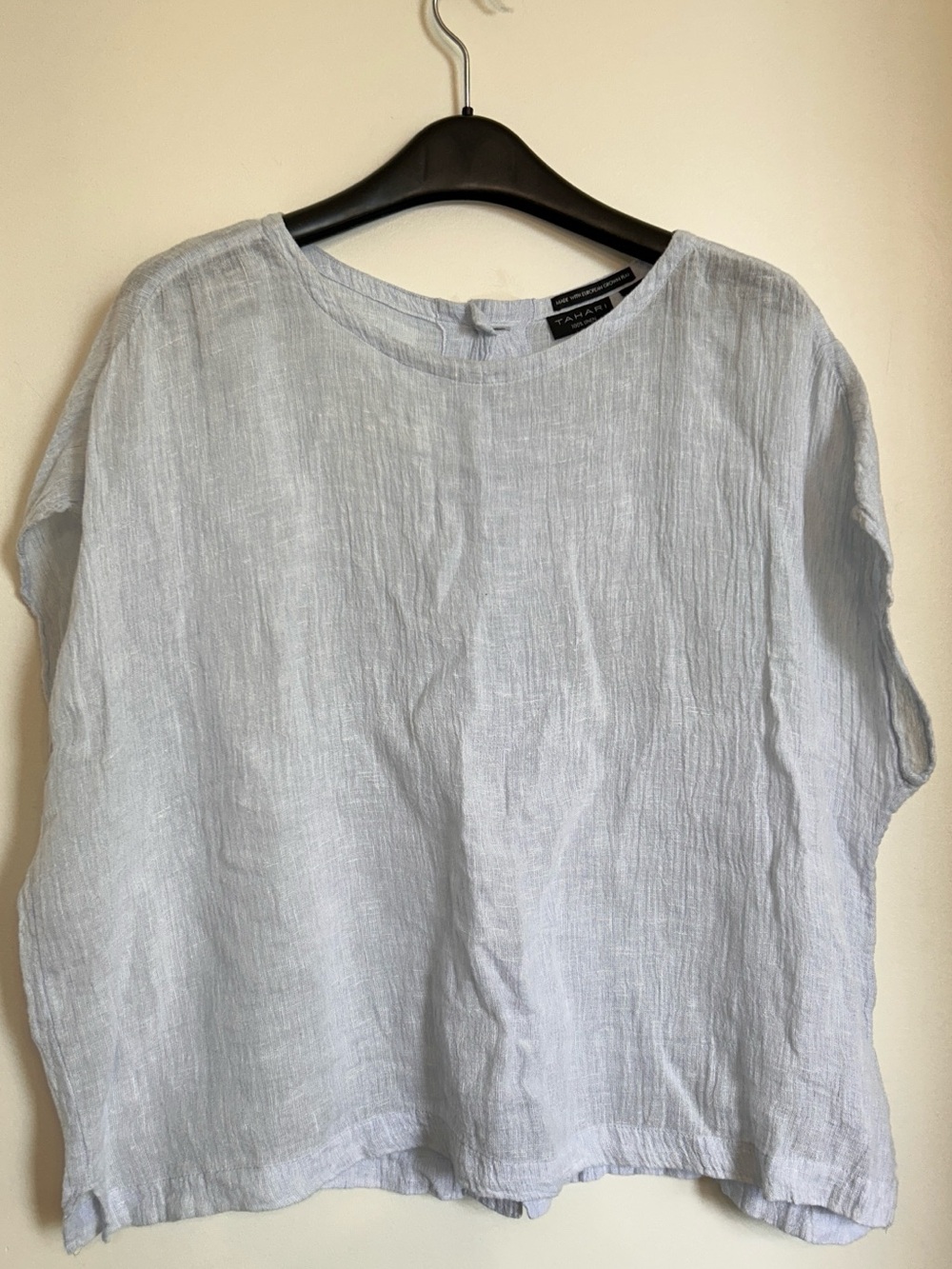 TAHARI 100% EUROPEAN FLAX LINEN BOXY FIT TOP